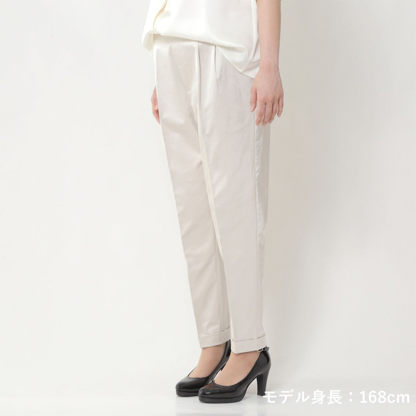 ダルサテンオケージョンシャツインパンツ(model:168cm 着用サイズ:SM)