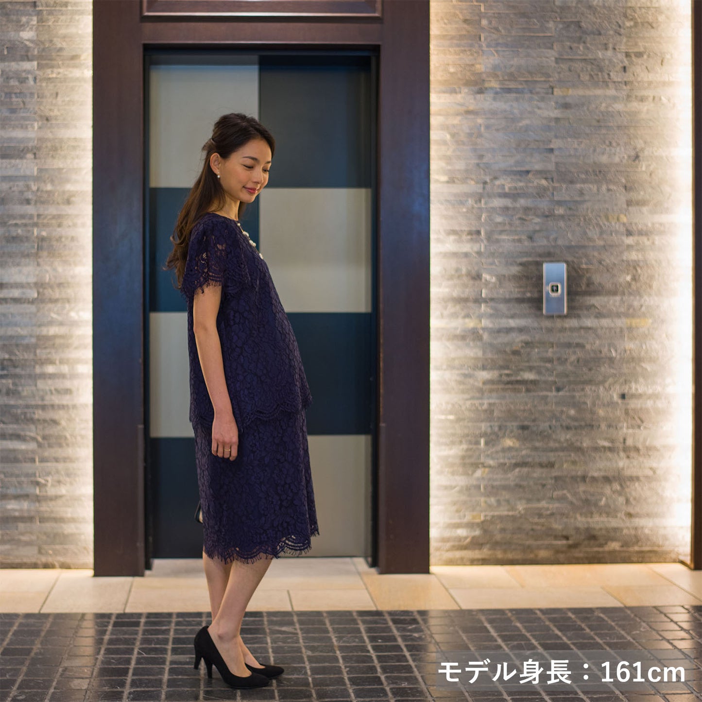 総レースセットアップ(model:160cm 着用サイズ:SM)
