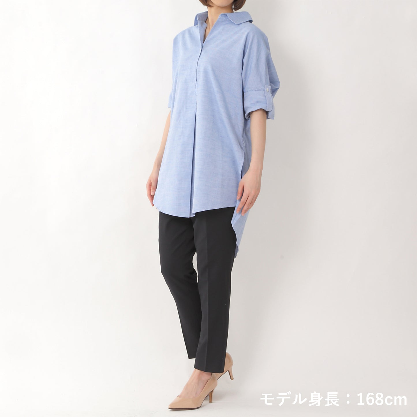 ワイドタックチュニックシャツ(model:168cm 着用サイズ:F)