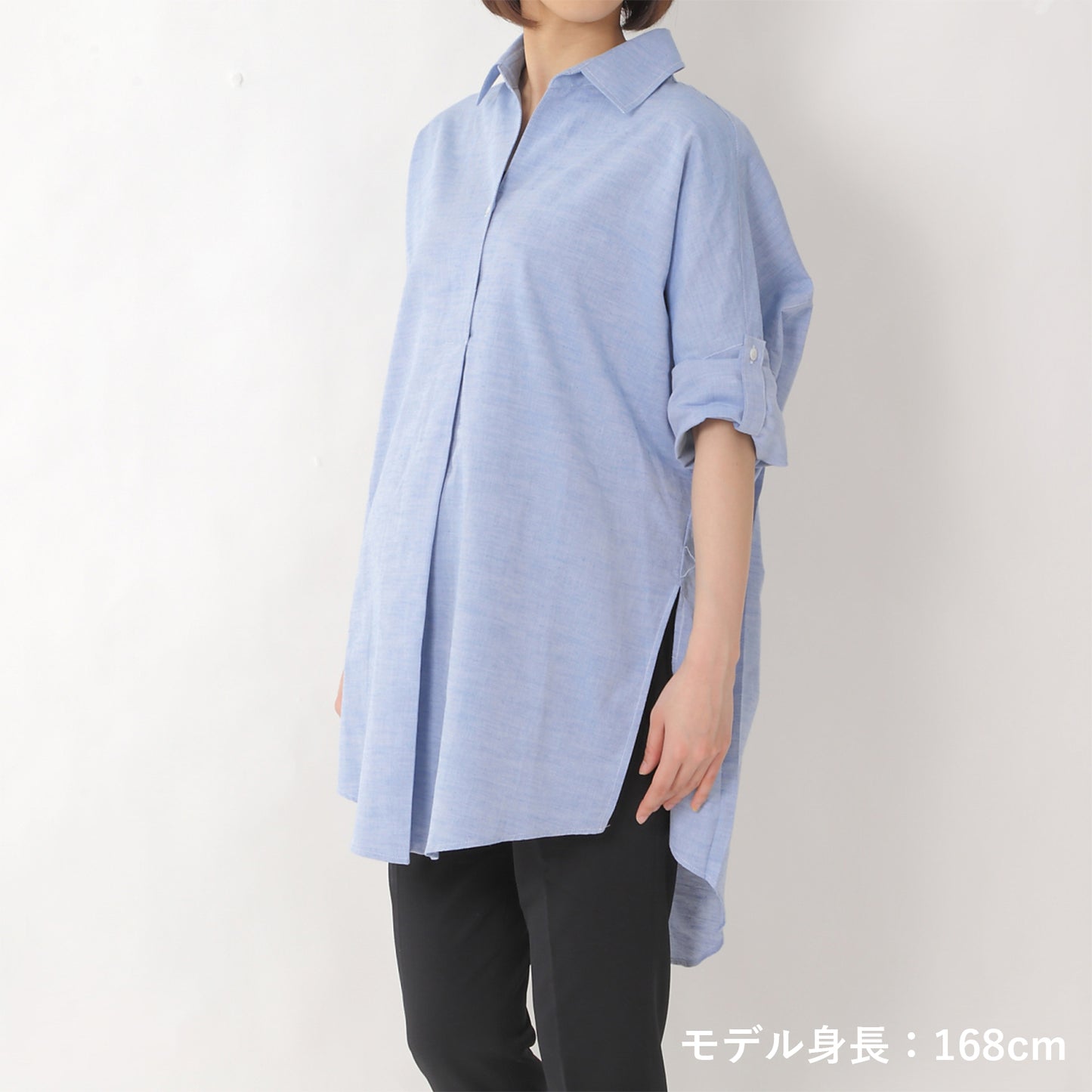ワイドタックチュニックシャツ(model:168cm 着用サイズ:F)